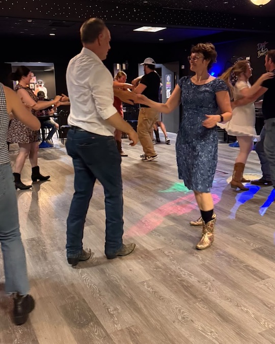 Dancers on the floor at Rodeo Swing Maine Tuesday night